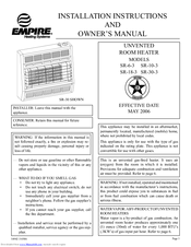Empire SR-10-3 Installation Instructions And Owner's Manual