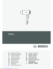 Bosch PHD21 Series Operating Instructions Manual