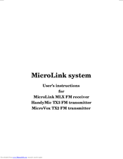Widex HandyMic TX3 User Instructions