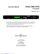 Cross Technologies 2083-0703 Instruction Manual