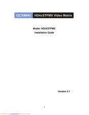 Octava HD4XSTPMX Installation Manual