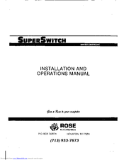 Rose electronics SuperSwitch SS-9/5 Installation And Operation Manual