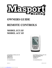 Masport ECS III Owner's Manual