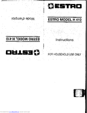 Estro H 410 Instructions Manual