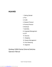 Huawei Quidway S3500 Series Operation Manual