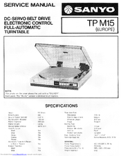Sanyo TP M15 Service Manual