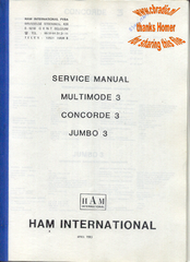 Ham International Concorde 3 Service Manual
