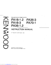 Kenwood PA36-1.2 Instruction Manual