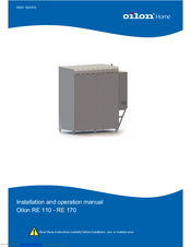 Oilon RE 140 Installation And Operation Manual