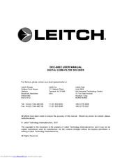 Leitch DEC-6002 User Manual
