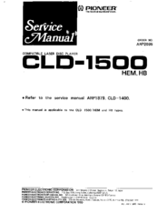 Pioneer CLD-1500 HEM Service Manual