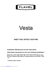 Flavel Vesta FVTP**RN Series Installation, Maintenance & User Instructions