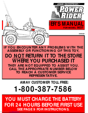 Power Rider 9537 Owner's Manual
