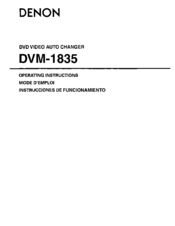 Denon DVM-1835 - DVD Changer Operating Instructions Manual