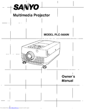 Sanyo PLC-5600N Owner's Manual