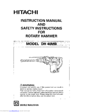 Hitachi DH 40MB Instruction Manual