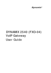 Dynamix 2540 User Manual