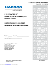 Harsco Industrial P-K DURATION IID2DW-80(S/D) Installation & Owner's Manual