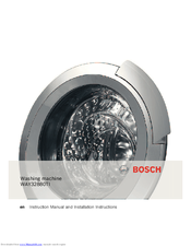 Bosch WAY32880TI Instruction Manual And Installation Instructions