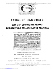 Genave ECOM-4 Maintenance Manual