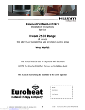 Euroheat Hwam 2610 Installation Instructions Manual
