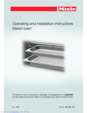Miele DG6600CS Operating And Installation Instructions