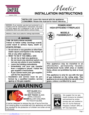 Empire Comfort Systems P)-1 Installation Instructions Manual