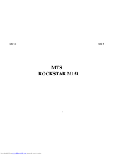 MTS Systems ROCKSTAR M151 Getting Started