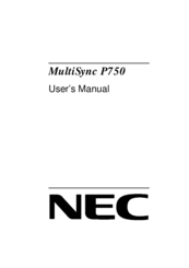 NEC MultiSync P750 User Manual