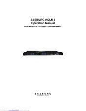seeburg HDLM 8 Operation Manual
