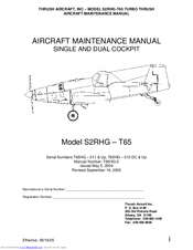 Thrush Aircraft S2RHG-T65 TURBO THRUSH Maintenance Manual