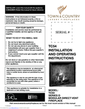 Town & Country Fireplaces TC54D Installation And Operating Instructions Manual