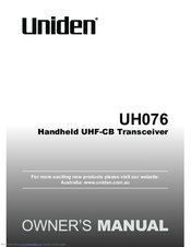 Uniden UH076 Owner's Manual