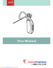 Advanced Affordable Hearing HCR User Manual