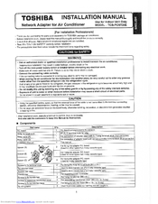 Toshiba TCB-PCNT20E Installation Manual