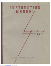 Byer 77 Mark II series Instruction Manual