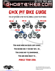 GhostBikes GMX KLX 150 User Manual