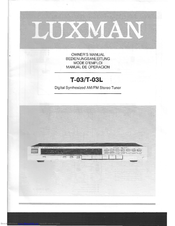 Luxman T-03L Owner's Manual