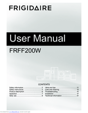 Frigidaire FRFF200W User Manual