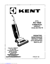 KENT KC-165D Operating, Maintenance Instructions & Illustrated Parts List