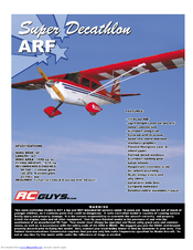 RC Guys Super Decathlon ARF Assembly Manual