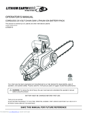 Lithium Earthwise LCS32010 Operator's Manual