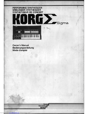 Korg Sigma Owner's Manual