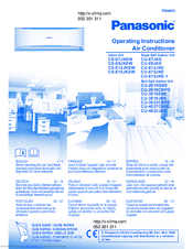 Panasonic CS-E9JKEW Operating Instructions Manual