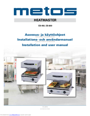 Metos HEATMASTER EB-450 Installation And User Manual