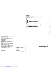 Pioneer Super Tuner III D DEH-P6550 Operation Manual