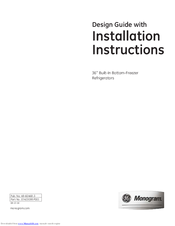 GE Monogram ZIC360NXRH Installation Instructions Manual