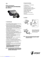 Eneo VKC-1381/IR-3.6 Installation And Operating Instructions Manual