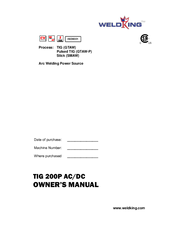 WeldKing TIG 200P AC/DC Owner's Manual