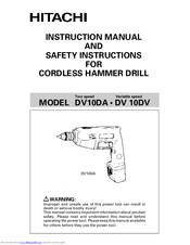 Hitachi DV 10DV Nstruction Manual